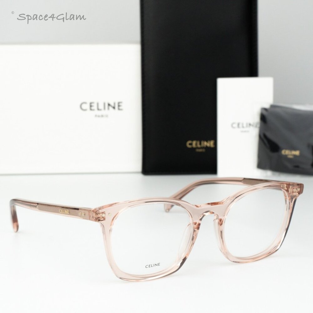 Celine Women Eyeglasses Shiny Rose Demo Square CL50058I THIN 074 BRAND NEW - Picture 4 of 8